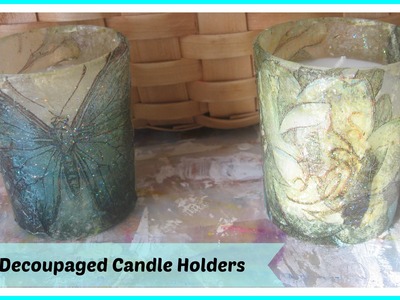 How To Make Decoupage Votive Candles. Candle Holders with paper napkins
