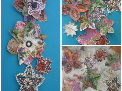 How to make Doddle Flowers. how to make recycled paper flowers.Handmade magazine flower