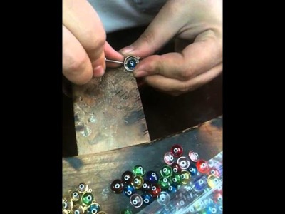 How to make evil eye glass beads setting