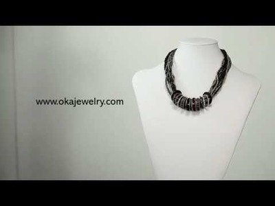 Multi Strand Seed Bead Ring Choker Necklace