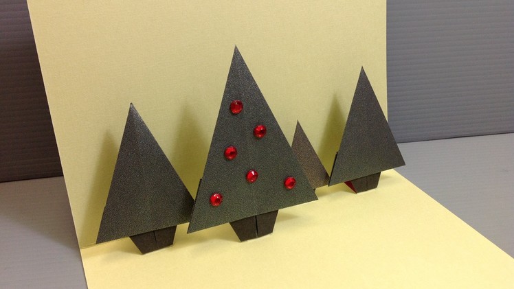 Origami Christmas Forrest Pop-Up Card - Handmade Cards