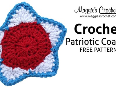 Patriotic Coaster Free Crochet Pattern - Right Handed