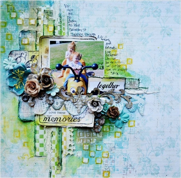Scrapbooking Mixed Media Layout Tutorial - Once Upon A Sketch October Challenge