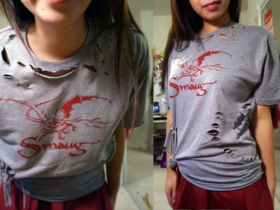 Slashed Shirt DIY (Balmain Inspired) - The Hobbit: Desolation of Smaug T-Shirt
