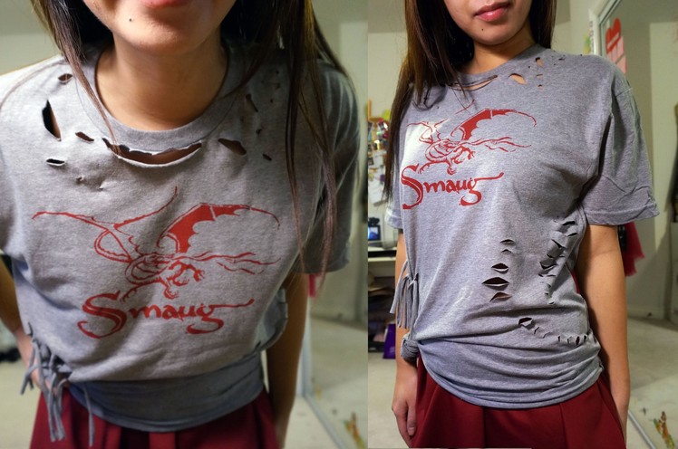 Slashed Shirt DIY (Balmain Inspired) - The Hobbit: Desolation of Smaug T-Shirt