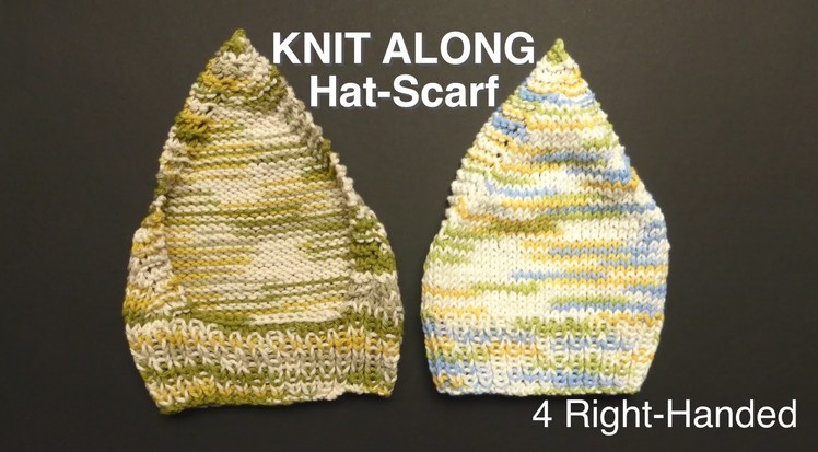 SUPER EASY - Knitted Hat-Scarf (4 Righties)