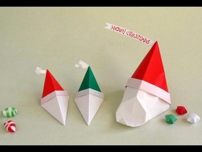 Tutorial: Origami Santa Gift Box  --Cajita Papá Noel