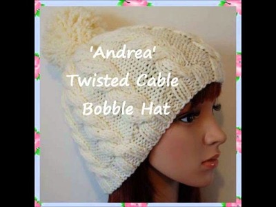 Andrea Chunky Yarn Unisex Bobble Beanie Hat Knitting Pattern Child Teen Adult