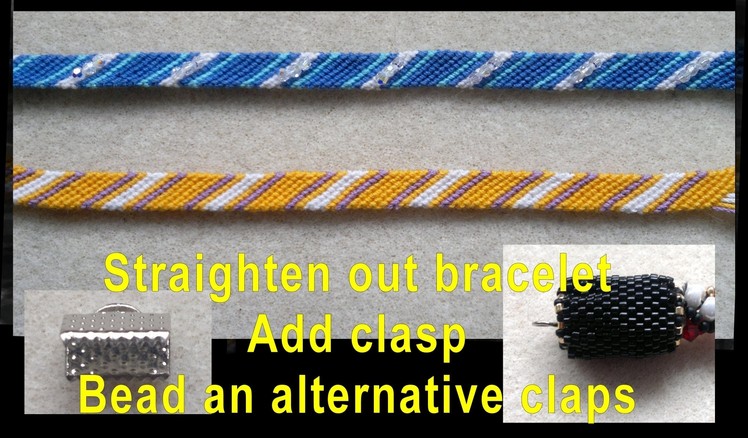 Beading4perfectionists : Straighten bracelet, add clasp if you like, bead alternative clasp tutorial