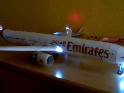 Boeing 777 papercraft with LED lights