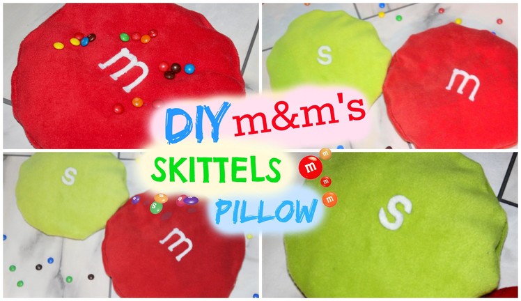 DIY Room Decor ♥ Cute and Easy M&M'S Pillow and Skittles Pillow (No Sew) • heartcindy