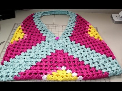 Easy crochet beach or park bag  Part One