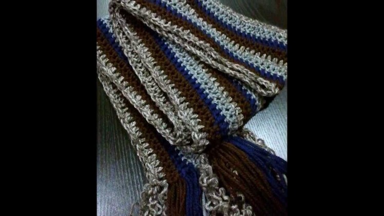 Extra Long Crocheted Men's or Womens scarf
