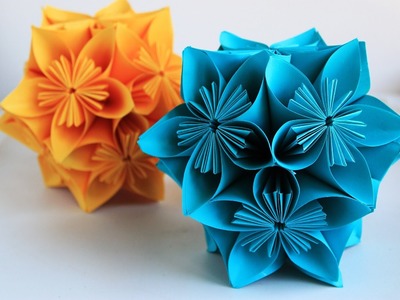 How to make an origami flower ball-Origami Clover Kusudama