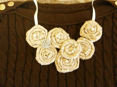 How to make flower necklace, DIY, bib necklace,Tutorial