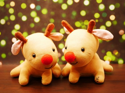 Little Rudolph Sock Plush Tutorial - DIY Red Nose Reindeer for Christmas!
