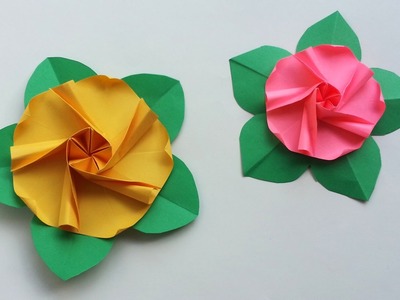 Origami flower: Hollyhock - Flor: Malva Rosa