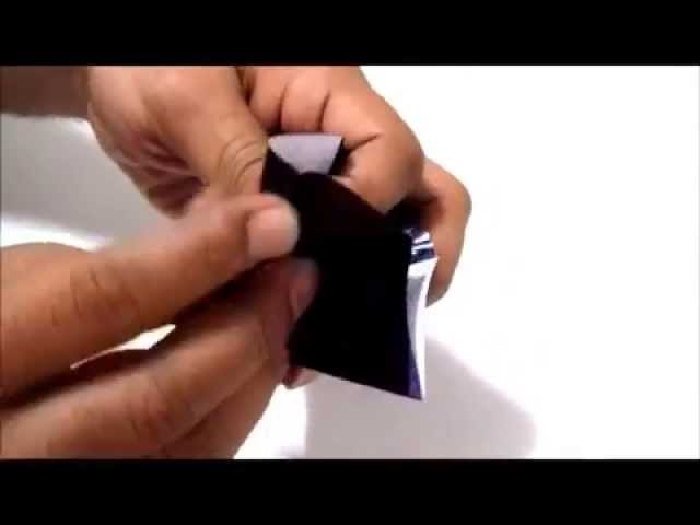 Origami Paper Star Lantern easy. Origami de papel de la estrella de la linterna fácil