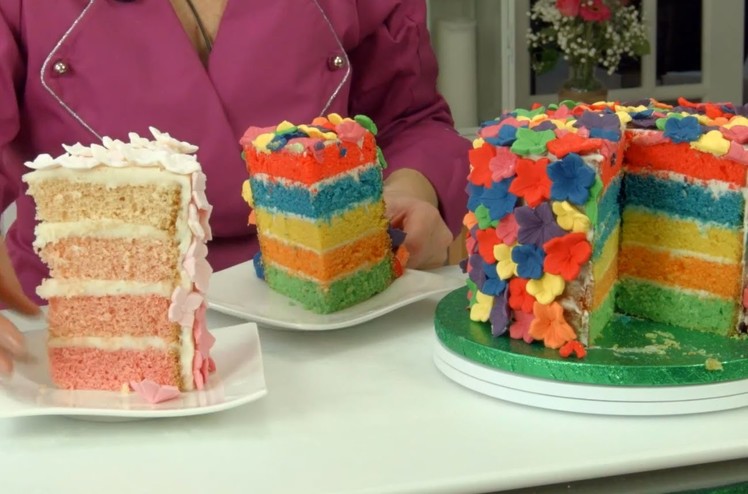 Rainbow Cake: How To Make A Rainbow Flower Cake