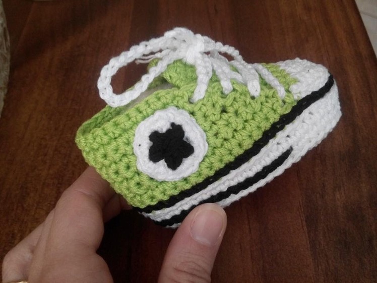 Tutorial Crochet: how to make soles of baby shoes ALL STAR CONVERSE