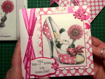 21st Birthday card made using Crafters Companion Party Paws CDROM