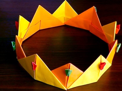 3D origami crown (diadem, corona) tutorial