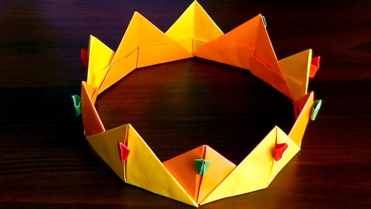 3D origami crown (diadem, corona) tutorial