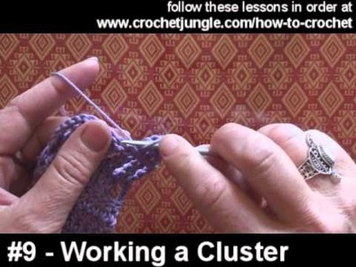 #9 How to work a cluster stitch in crochet tutorial