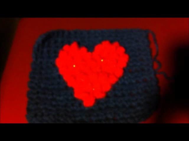 Awesome crochet heart square