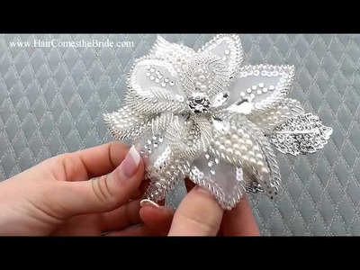Beaded Bridal Hair Flower  from Hair Comes the Bride