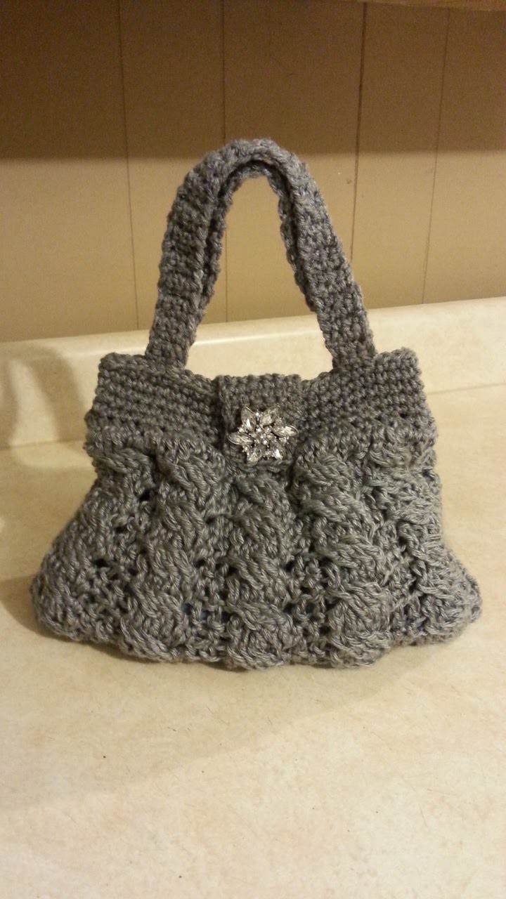 Crochet Arabel Cable Stitch Handbag Purse #TUTORIAL DIY crochet purse