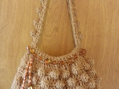 #Crochet Bobble Stitch Handbag Purse #TUTORIAL