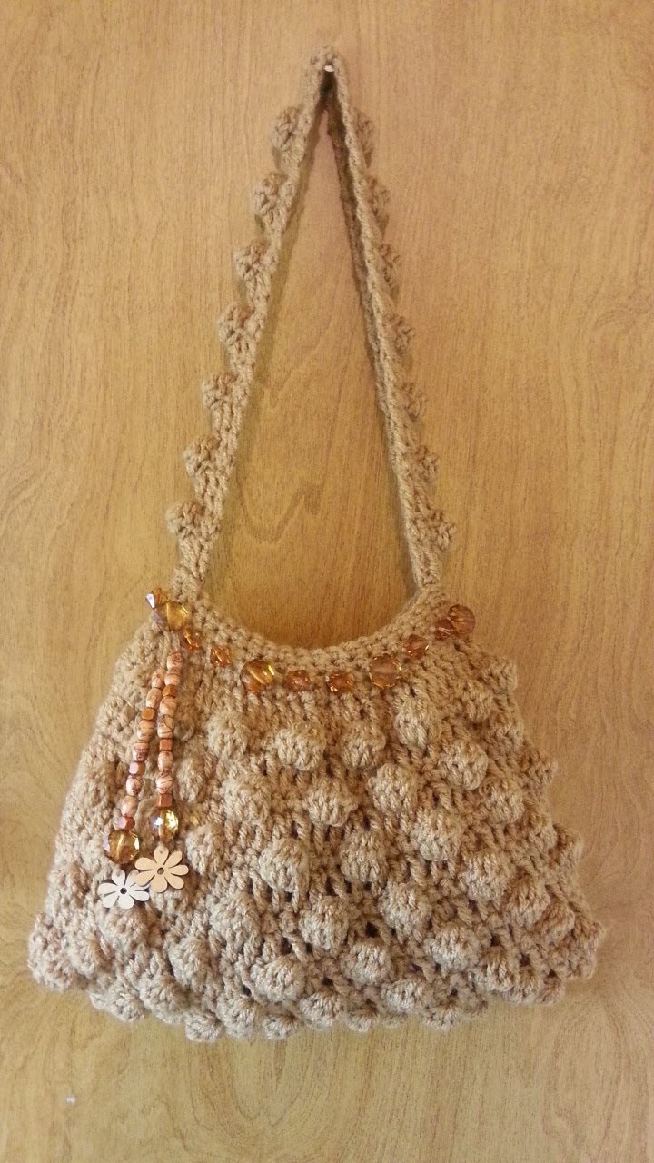 #Crochet Bobble Stitch Handbag Purse #TUTORIAL