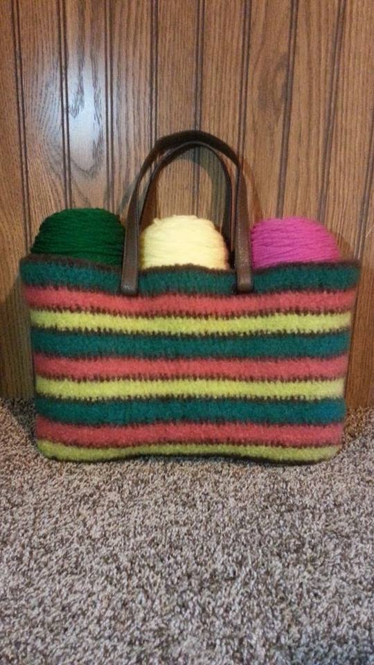 #Crochet Felted Wool Handbag Purse #TUTORIAL