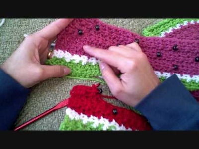 Crochet Winter Watermelon scarf part 3