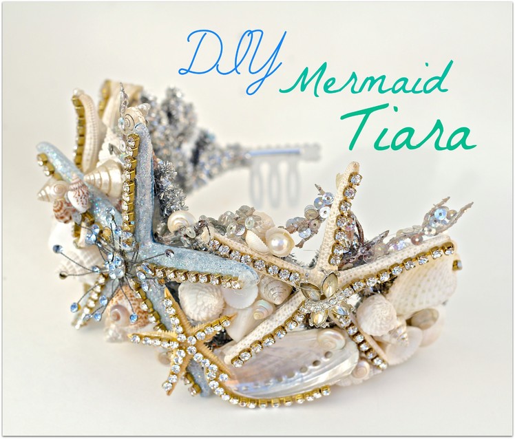 DIY seashell Tiara using a dollar store crown