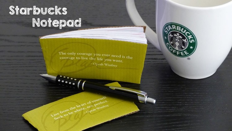 DIY Starbucks Mini Notebook | How to Make DIY Paper Notepads | DIY Gift Ideas