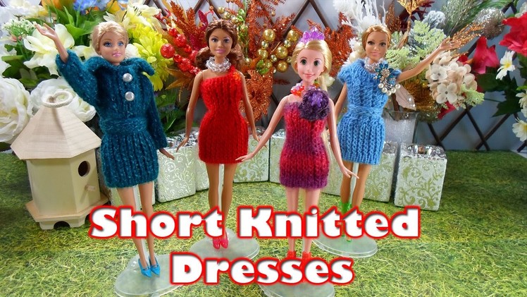 Doll Short Knitted Dress - Features Barbie, Rapunzel, Nikki, Teresa - Dress Up Video