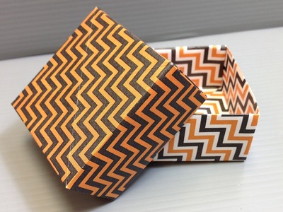 Halloween Origami Zig Zag Pattern Boxes - Print Your Own Paper!