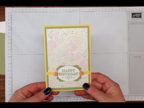 How to make a heat embossed and water coloured card using the Stampin' Up! Something Lacy stamp