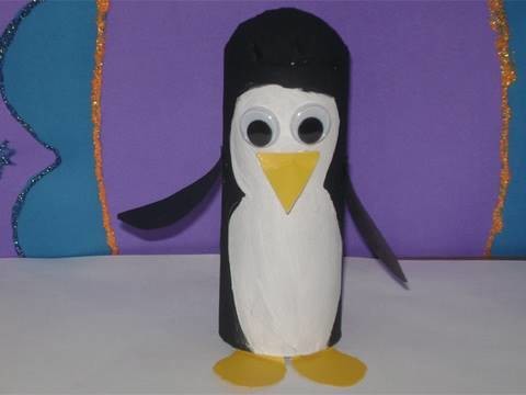 How to make a toilet paper tube penguin (white face) - EP
