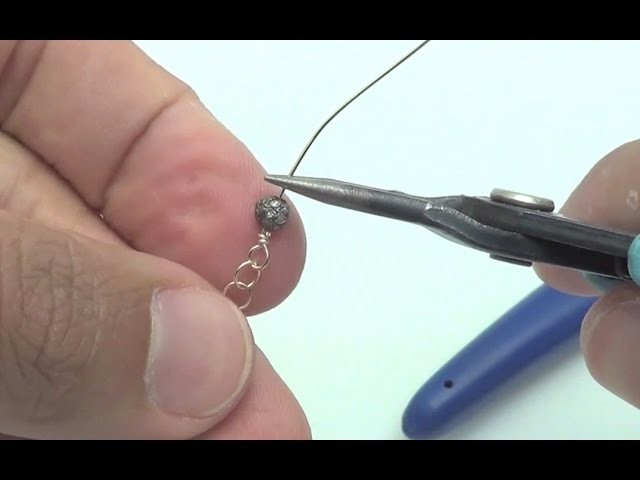 How to Wire Wrap a Bead on to a link chain - Jewelry Making Tutorials
