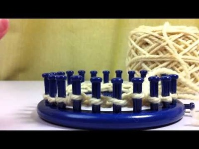 Loom Knitting: YO, k2tog, p2tog