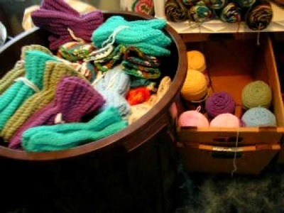 Mom's knitting supply room