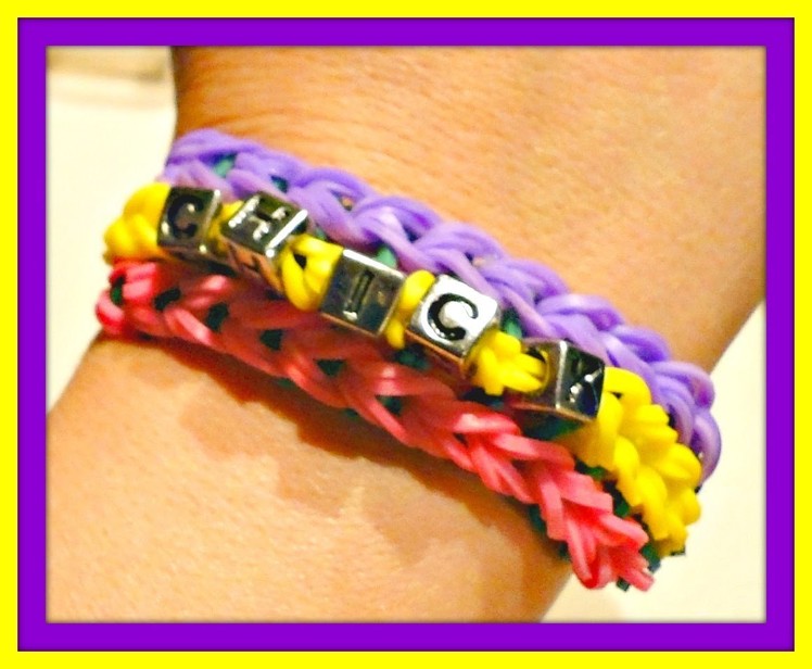 Rainbow Loom - Personalized bracelet with letter beads by 2 Lite Chicks