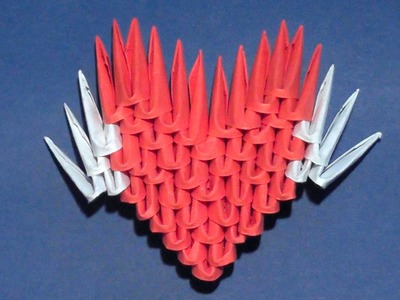 Simple 3D origami Valentine heart with wings for beginners (a gift)