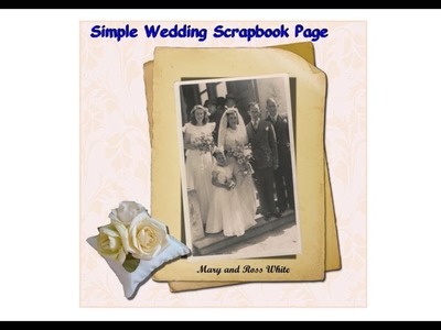 Simple wedding scrapbook or photobook page, using gimp