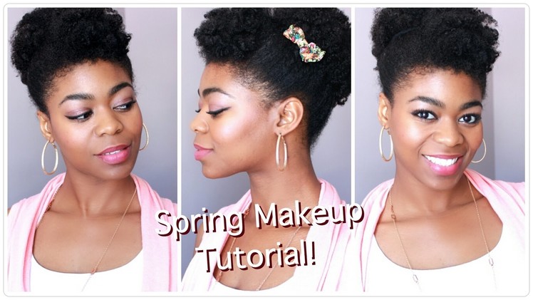 Spring Makeup Tutorial - 2015 Vlogger Easter Collab! - Makeup For Beginners - 4C Natural Hair