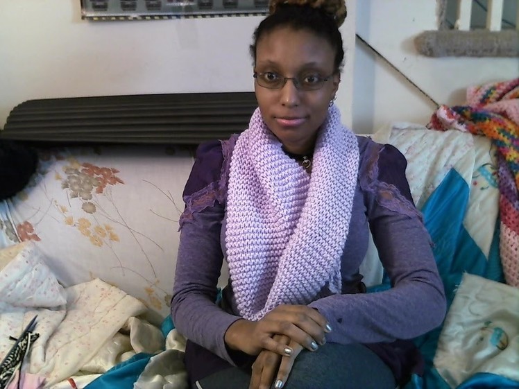 Vlog Knit Crochet garter stitch scarf with circle option (Tutorial)