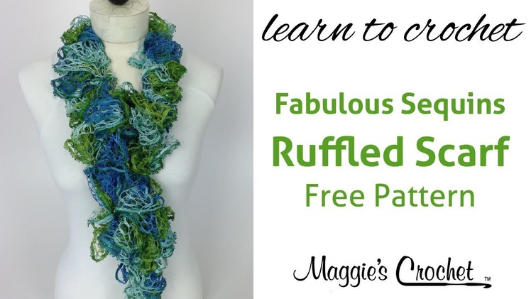 30 Minute Easy Ruffled Scarf with Mary Maxim Fabulous Sequins Yarn - Right Handed